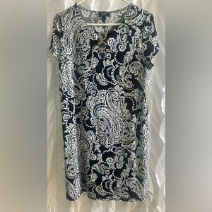 NWOT MSK Floral Black And White Dress Size Petite XL